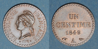 FRENCH MODERN COINS 1 centime 2e république (1848-1852). -