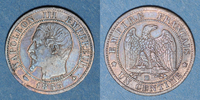 FRENCH MODERN COINS 1 centime 2e empire (1852-1870). tête nue Strasbourg -