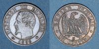 FRENCH MODERN COINS 1 centime 2e empire (1852-1870). tête nue Strasbourg -