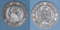 FRENCH MODERN COINS 2 centimes 2e empire (1852-1870). tête nue, Strasbourg -