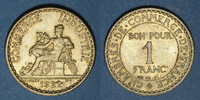 FRENCH MODERN COINS 1 franc 3e république (1870-1940). Chambre de Commerce -