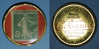 FRENCH EMERGENCY COINS 5 centimes Bordeaux. Caobania. (vert/rouge) -