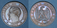 FRENCH MODERN COINS 5 centimes 2e empire (1852-1870). tête nue -