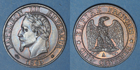 FRENCH MODERN COINS 5 centimes 2e empire (1852-1870). tête laurée -