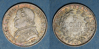 EUROPE 5 soldi Vatican. Pie IX (1846-1878). 1866R, an XXI. Rome -