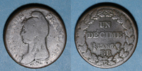 FRENCH MODERN COINS Directoire . 1 décime an 7 BB. Strasbourg -