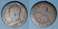 FRENCH MODERN COINS Directoire . 1 décime, petit module, an 4 A -