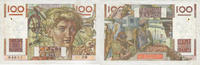 NOTES OF THE BANQUE DE FRANCE 100 francs Banque de France. Billet. jeune paysan, -