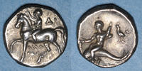 GRIECHISCHE MÜNZEN Calabre. Tarente. Alliance avec les Romains, vers 272-235 AC. Didrachme vers 272-235  v. Chr. ss-vz