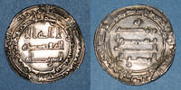 ISLAM 290H Iraq. Abbassides. al-Muktafi (289-295H). Dirham Madinat al-Salam Fendu, cristallisé et voilé, TB