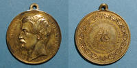 REVOLUTIONARY DOCUMENTS and WAR OF 1870 Révolution de 1848. Vote du Plébiscite Médaille cuivre jaune. 35 mm -