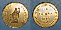 REVOLUTIONARY DOCUMENTS and WAR OF 1870 Révolution de Promulgation de la Constitution. Médaille cuivre jaune. 24 mm -