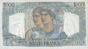 NOTES OF THE BANQUE DE FRANCE 1000 francs Banque de France. Billet. Minerve et Hercule, -