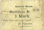 FRENCH EMERGENCY NOTES 1 mark Moosch (68). Commune. Billet. . Papier blanc. Cachet communal 2e empire -