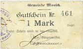 FRENCH EMERGENCY NOTES 1 mark Moosch (68). Commune. Billet. . Papier blanc. Cachet communal 2e empire -