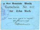 FRENCH EMERGENCY NOTES 10 mark Moosch (68). Commune. Billet. . Carton bleu. Cachet communal français -