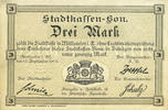 FRENCH EMERGENCY NOTES 3 mark Mulhouse (68). Ville. Billet Non annulé -