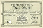 FRENCH EMERGENCY NOTES 3 mark Mulhouse (68). Ville. Billet Annulé par perforation -
