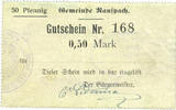 FRENCH EMERGENCY NOTES 0,50 mark Ranspach (68). Billet. . Cachet communal allemand -