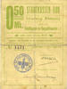 FRENCH EMERGENCY NOTES 0,50 mark Ribeauvillé (Rappoltsweiler) (68). Ville. Billet, carton. . Annulation au revers par cachet -