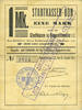 FRENCH EMERGENCY NOTES 1 mark Ribeauvillé (Rappoltsweiler) (68). Ville. Billet, carton. . Annulation à lavers par cachet -