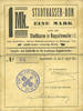 FRENCH EMERGENCY NOTES 1 mark Ribeauvillé (Rappoltsweiler) (68). Ville. Billet, carton. . Non annulé -