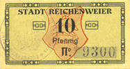 FRENCH EMERGENCY NOTES 10 pfennig Riquewihr (Reichenweier) (68). Billet. -