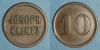 FRENCH EMERGENCY COINS 10 pfennig Mulhouse (68). Joseph Klintz, restaurant. -