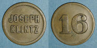 FRENCH EMERGENCY COINS 16 pfennig Mulhouse (68). Joseph Klintz, restaurant. -