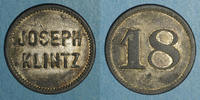 FRENCH EMERGENCY COINS 18 pfennig Mulhouse (68). Joseph Klintz, restaurant. -