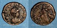 ROMAN EMPIRE cent Arcadius (383-408). 1/2 énionalis. Constantinople, 3e officine. 383-384. R/: Victoire -