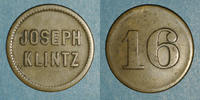 FRENCH EMERGENCY COINS 16 pfennig Mulhouse (68). Joseph Klintz, restaurant. -