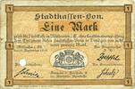 FRENCH EMERGENCY NOTES 1 mark Mulhouse (68). Ville. Billet Annulé par perforation -