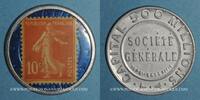 FRENCH EMERGENCY COINS 10 centimes Société Générale. (rouge/bleu) -