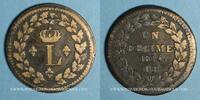 FRENCH MODERN COINS 1ère Restauration (1814-15). 1er Blocus Strasbourg 1814. Décime Points après DECIME et 1814 -