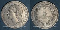 FRENCH MODERN COINS 5 francs Gouvernement provisoire (1944-1947). Lavrillier aluminium -