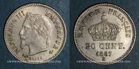 FRENCH MODERN COINS 20 centimes 2e empire (1852-1870). tête laurée grand module Bordeaux -