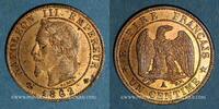 FRENCH MODERN COINS 1 centime 2e empire (1852-1870). tête laurée -