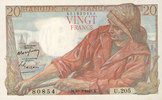 NOTES OF THE BANQUE DE FRANCE 20 francs Banque de France. Billet. pêcheur, -