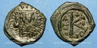 BYZANTINE EMPIRE follis Empire byzantin. Maurice Tibère (582-602). 1/2 . Thessalonique, 584-585 -