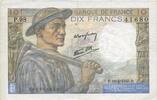NOTES OF THE BANQUE DE FRANCE 10 francs 19.4.1945 Banque de France. Bill... 18.21 £  +  8.19 £ shipping