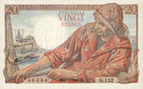 NOTES OF THE BANQUE DE FRANCE 20 francs Banque de France. Billet. pêcheur, -