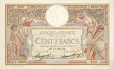 NOTES OF THE BANQUE DE FRANCE 100 francs Banque de France. Billet. Merson 4.7.1935, grands cartouches -