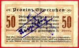 Geld Ersatzschein Fuenfzig Pfennig 10.12.1918 Provinz Ostpreussen Koenigsberg Ungueltig gestempelt used