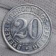 Bremen Notgeld Emergency Token 20 Verrechnungs Pfennig Notgeld o.J. 1924 Stadtwappen USA AU am scr. Spot rev.