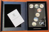Mongolei 7 x 100 Togrog Kupfer versilbert 2007 The New Wonders of the World, Die Neuen 7 Weltwunder Proof with original packaging