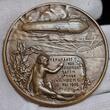 Germany-Empire Kaiserreich Karl Goetz Bronzemedaille Cast Bronze Medal Zeppelin Fernfahrt 1909 Friedrichshafen Nürnberg 30. Mai 1909 mit Randpunze fast Gußfrisch mit übl. Gußfehlern