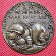 Germany Deutschland Karl Götz Medaille Satirische Bronzemedaille Guß Cast 1922 Dated Kanzler Wirth Der Feind steht rechts, Nicht rechts nicht links, am Rhein Almost as cast usual casting flaws edge