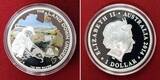 Australien 1 Dollar Silbermünze - 1 oz Silver Proof Coin OVP 2014 The Land Down Under Serie - Gold Rush Proof colorated with original packaging