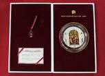 Cook Islands 20 Dollar Silbermünze mit Farbapplikation 2016 Masterpieces of Art - Die Auferstehung Christi - Jacopo Tintoretto Proof colorated (slightly toned) with box & coa